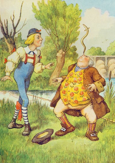 Father William Balancing an Eel on his Nose, Illustration from 